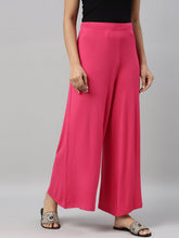 Load image into Gallery viewer, Go Colors Young Fuchsia Viscose Knit Palazzo
