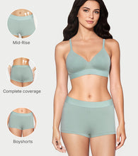 Load image into Gallery viewer, Enamor The Flex Boyshorts for Women Mid-Rise, Full Back Coverage, Moisture Absorbency, Cotton Everyday Panty - SMP01 (Sage Green)
