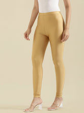 Load image into Gallery viewer, Go Colors Bright Gold Nylon Stretch Shimmer Leggings
