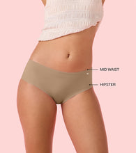 Load image into Gallery viewer, Enamor PH40 Innovations Invisi, All Day Comfort, Mid Waist Hipster Panty for Women - No Visible Panty Lines, Sweat wicking, Free Cut, Full Coverage -  Pack of 1 (Honey Beige)
