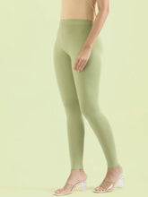 Load image into Gallery viewer, Go Colors Pastel Green Cotton Stretch Ankle Length Leggings
