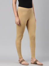 Load image into Gallery viewer, Go Colors Wheat Cotton Stretch Ankle Length Leggings
