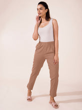 Load image into Gallery viewer, Go Colors Light Brown Cotton Pencil Pant
