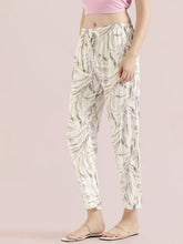 Load image into Gallery viewer, Go Colors White Woven Viscose Printed Lounge Pants
