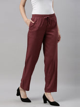 Load image into Gallery viewer, Go Colors Violet Woven Viscose Casual Pants

