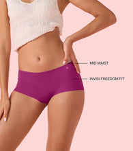 Load image into Gallery viewer, Enamor PS40 Innovations Invisi, All Day Comfort, Mid Waist Boyshorts Panty for Women - No Visible Panty Lines, Breathable, Sweat wicking, Free Cut, Full Coverage -  Pack of 1 (Queen Pink)
