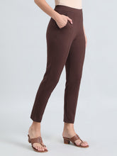 Load image into Gallery viewer, Go Colors Dark Brown Roma Ponte Pants
