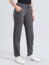 Load image into Gallery viewer, Go Colors Silver Grey Cotton Stretch Track Pant

