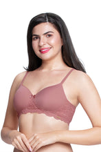Load image into Gallery viewer, Amante Lace Elegance Padded Non-Wired Bra  - Dusty Rose 87701
