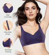 Load image into Gallery viewer, Enamor Innovations Bamboo Bliss, Plunge, Super Soft, Women's everyday T-Shirt Bra - Naturally Absorbent &amp; Antimicrobial, Padded, Wirefree, High Coverage- IO05 (Eclipse)
