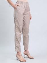 Load image into Gallery viewer, Go Colors Beige Cotton Pencil Pant
