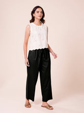 Load image into Gallery viewer, Go Colors Black Cotton Wide Leg Pants
