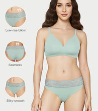 Load image into Gallery viewer, Enamor Drip Trim Lace Bikini for Women Low Waist, Lace at Waist - SMP03 (Sage Green)
