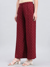 Load image into Gallery viewer, Go Colors Maroon Woven Viscose Printed Palazzo
