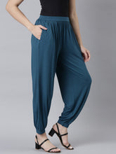 Load image into Gallery viewer, Go Colors Turquoise Blue Viscose Stretch Harems
