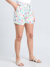 Load image into Gallery viewer, Go Colors White Woven Viscose Printed Lounge Shorts
