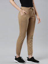 Load image into Gallery viewer, Go Colors Khaki Cotton Poly Stretch Cuffed Joggers
