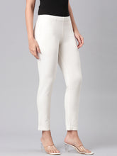 Load image into Gallery viewer, Go Colors White Ponte Smart Fit Kurti Pant
