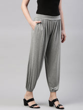 Load image into Gallery viewer, Go Colors Grey Melanges Viscose Stretch Harems
