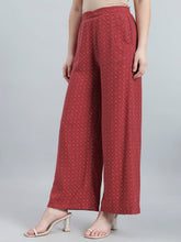 Load image into Gallery viewer, Go Colors Red Woven Viscose Printed Palazzo
