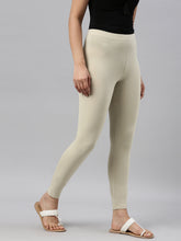 Load image into Gallery viewer, Go Colors Green Mist Cotton Stretch Ankle Length Leggings
