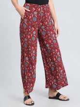 Load image into Gallery viewer, Go Colors Red Woven Viscose Printed Palazzo
