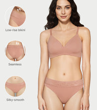Load image into Gallery viewer, Enamor Drip Trim Lace Bikini for Women Low Waist, Lace at Waist - SMP03 (Mocha Mousse (17-1230 Tpg))

