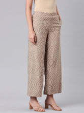 Load image into Gallery viewer, Go Colors Beige Woven Viscose Printed Palazzo

