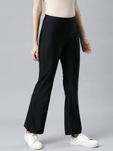 Load image into Gallery viewer, Go Colors Black Nylon Stretch Bell Bottom
