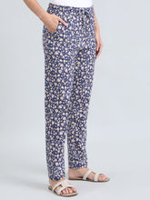 Load image into Gallery viewer, Go Colors Navy Cotton Knit Printed Lounge Pants
