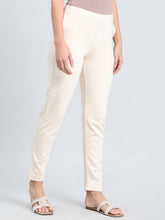 Load image into Gallery viewer, Go Colors Ecru Ponte Smart Fit Kurti Pant
