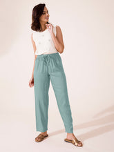 Load image into Gallery viewer, Go Colors Ocean Green Woven Viscose Casual Pants
