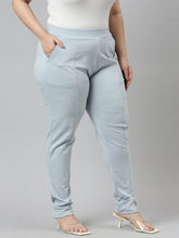 Load image into Gallery viewer, Go Colors Dusty Blue Roma Ponte Pants

