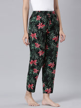 Load image into Gallery viewer, Go Colors Black Woven Viscose Printed Lounge Pants
