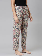 Load image into Gallery viewer, Go Colors Beige Cotton Knit Printed Lounge Pants
