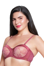 Load image into Gallery viewer, Amante Satin Touch Strapless Padded wired Lace Bra - Autumn Rose 88101
