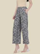 Load image into Gallery viewer, Go Colors Grey Woven Viscose Printed Palazzo
