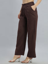Load image into Gallery viewer, Go Colors Brown Linen Cargo Pants
