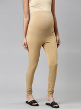 Load image into Gallery viewer, Go Colors Wheat Cotton Stretch Maternity Churidar

