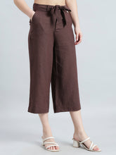 Load image into Gallery viewer, Go Colors Brown Linen Blend Culottes
