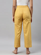 Load image into Gallery viewer, Go Colors Light Mustard Cotton Wide Leg Pants
