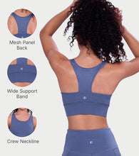 Load image into Gallery viewer, Enamor Wide Straps Seamed T-back Basic Workout Sports Bra - Quick Dry, Antimicrobial, Removable Padding, Non-Wired, Full Coverage - A202 (Basalt)

