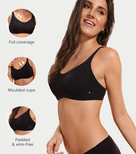 Load image into Gallery viewer, Enamor Innovations Intellifresh Antimicrobial Minimizer Everyday Cotton Bra for Women - Padded, Wirefree, Full Coverage - A058 (Black)

