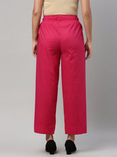 Load image into Gallery viewer, Go Colors Dark Pink Cotton Wide Leg Pants
