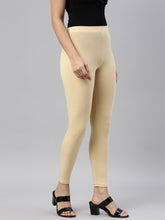 Load image into Gallery viewer, Go Colors Light Wheat Cotton Stretch Ankle Length Leggings
