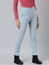 Load image into Gallery viewer, Go Colors Aqua Poly Stretch Suede Tregging

