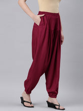 Load image into Gallery viewer, Go Colors Dark Rose Woven Viscose Harem Pant
