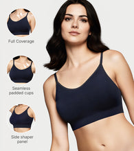 Load image into Gallery viewer, Enamor Innovations Flexi Free Ultra Smoothening Seamless Women's T-Shirt Bra - No-Pinch, Padded, Wirefree, Full Coverage - F037 (Lisbon Blue) (Lisbon Blue)
