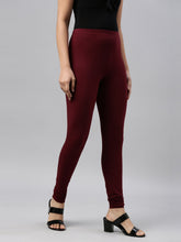 Load image into Gallery viewer, Go Colors Bright Maroon Cotton Stretch Churidar
