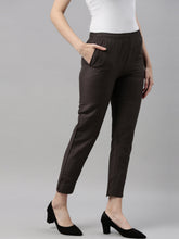 Load image into Gallery viewer, Go Colors Silver Grey Poly Modal Metallic Pants
